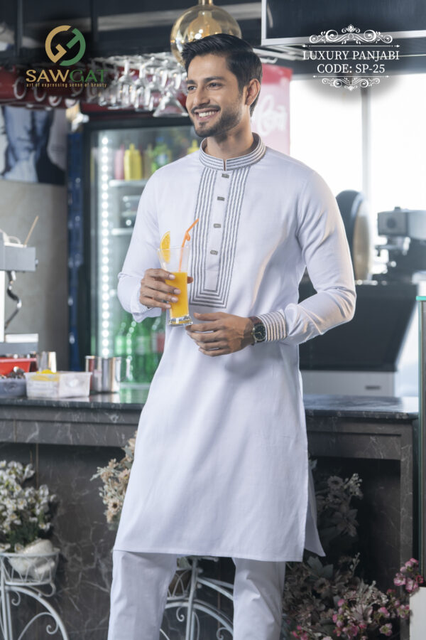 White Slim Fit Panjabi