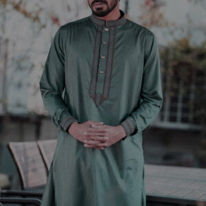 Deep Charcoal Grey Slim Fit Panjabi