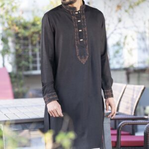 Black Slim Fit Panjabi