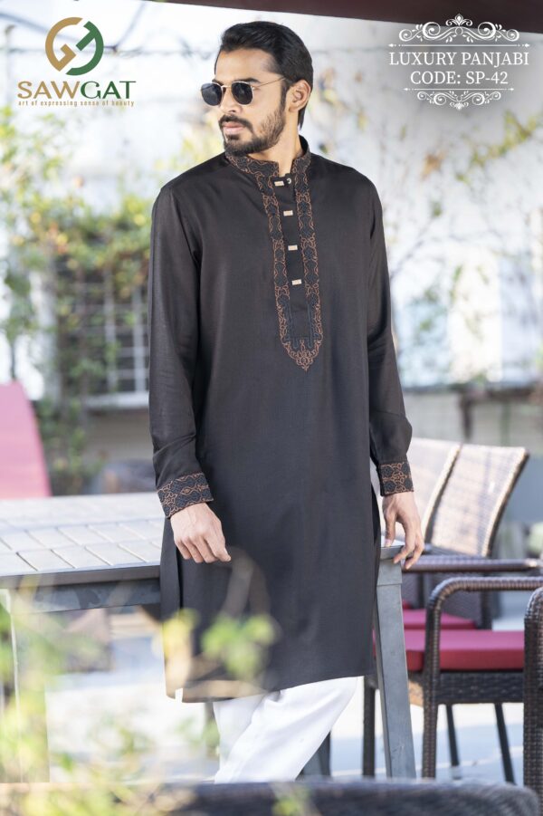 Black Slim Fit Panjabi
