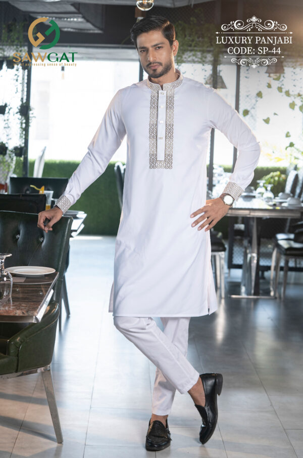 White Slim Fit Panjabi