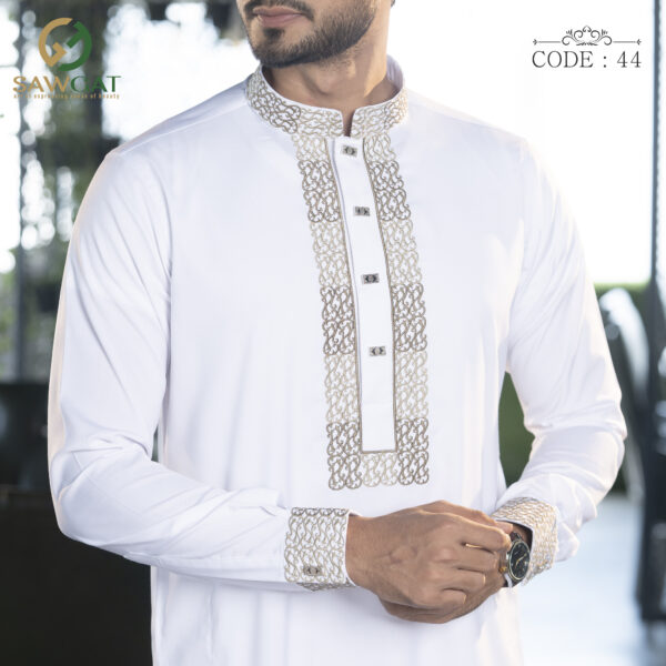 White Slim Fit Panjabi - Image 2