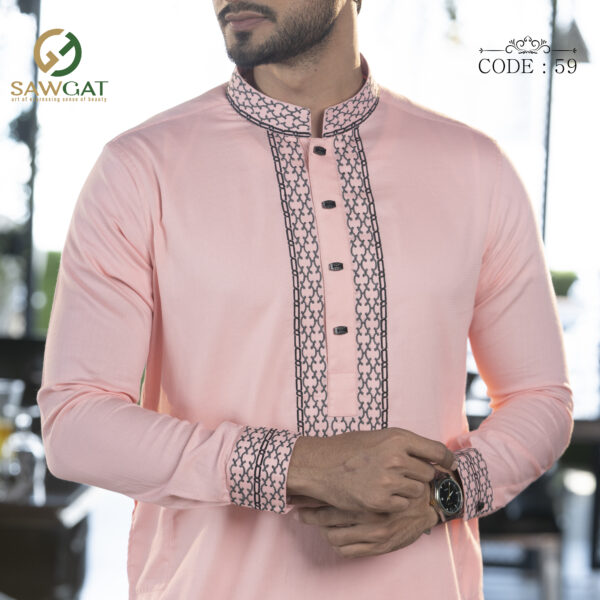 Pink Slim Fit Panjabi - Image 2