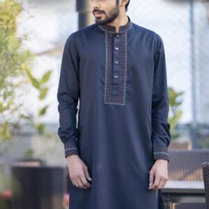 Dark Navy Blue Slim Fit Panjabi