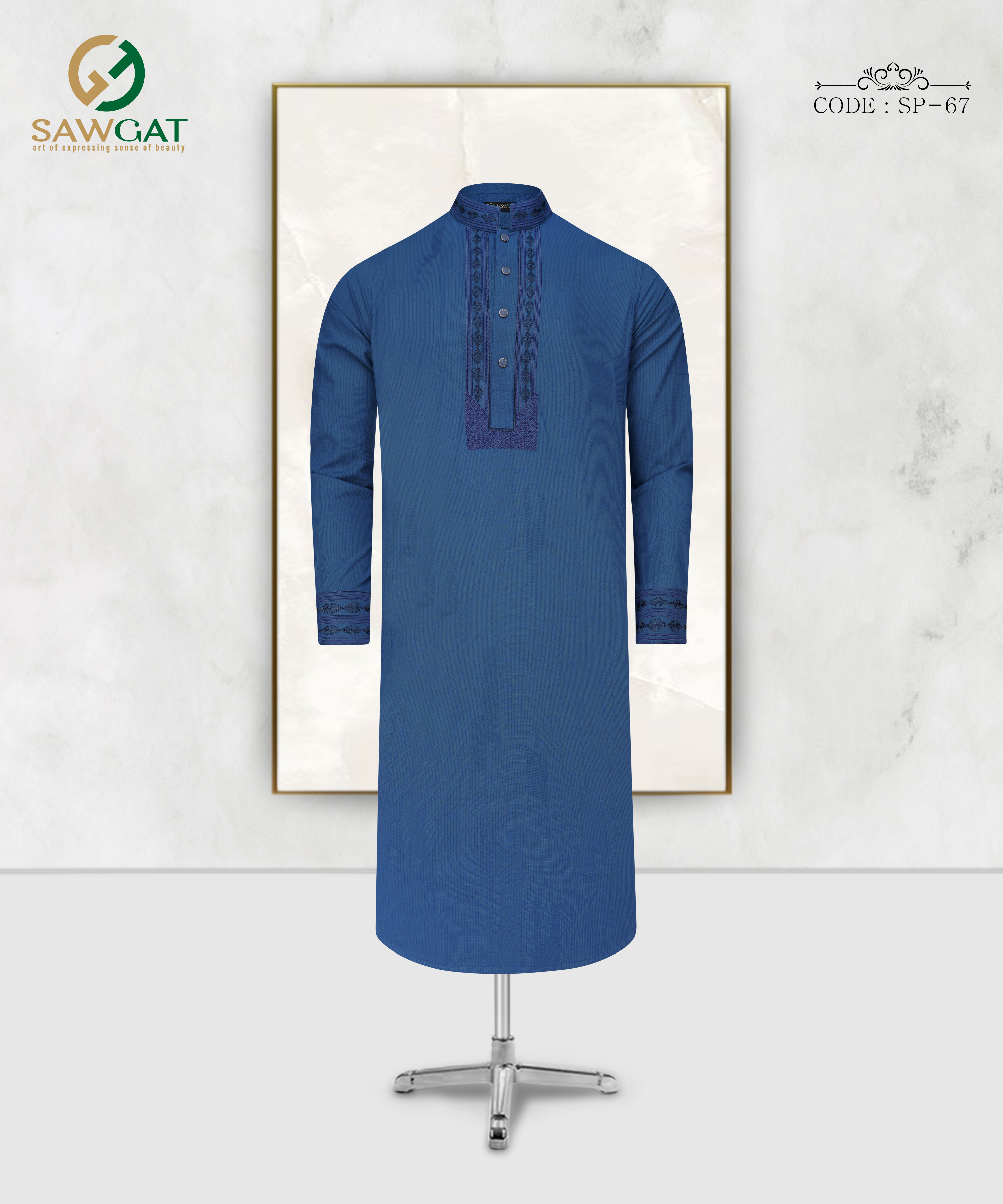 Classic Blue Slim Fit Panjabi
