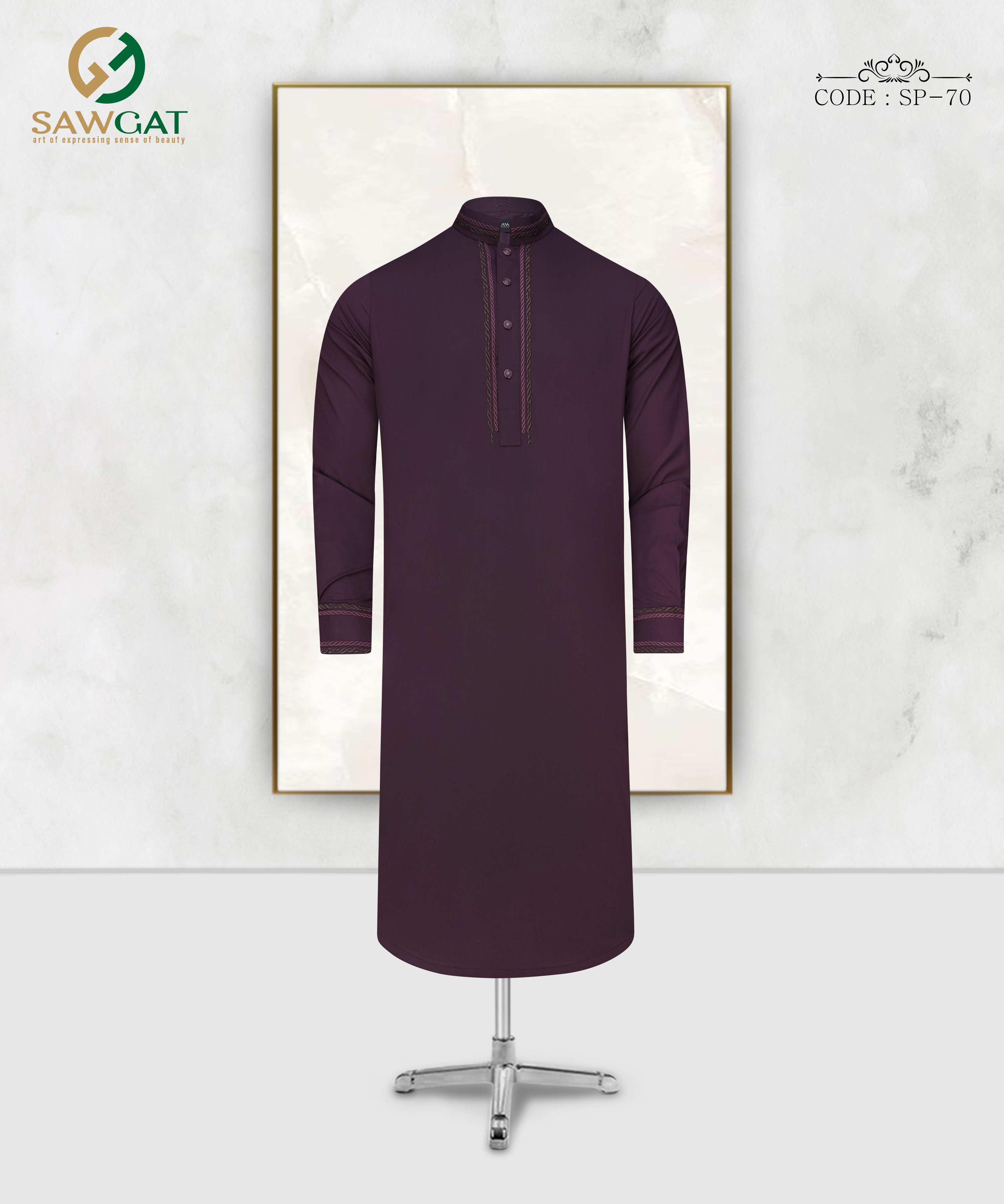 Maroon Slim Fit Panjabi
