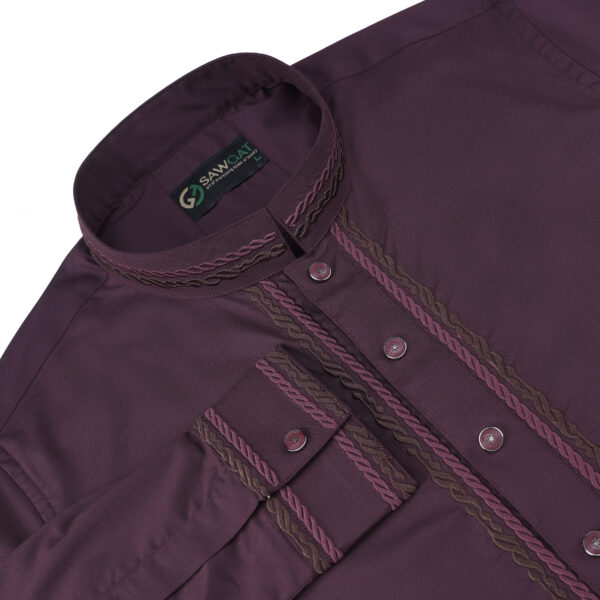Maroon Slim Fit Panjabi - Image 2