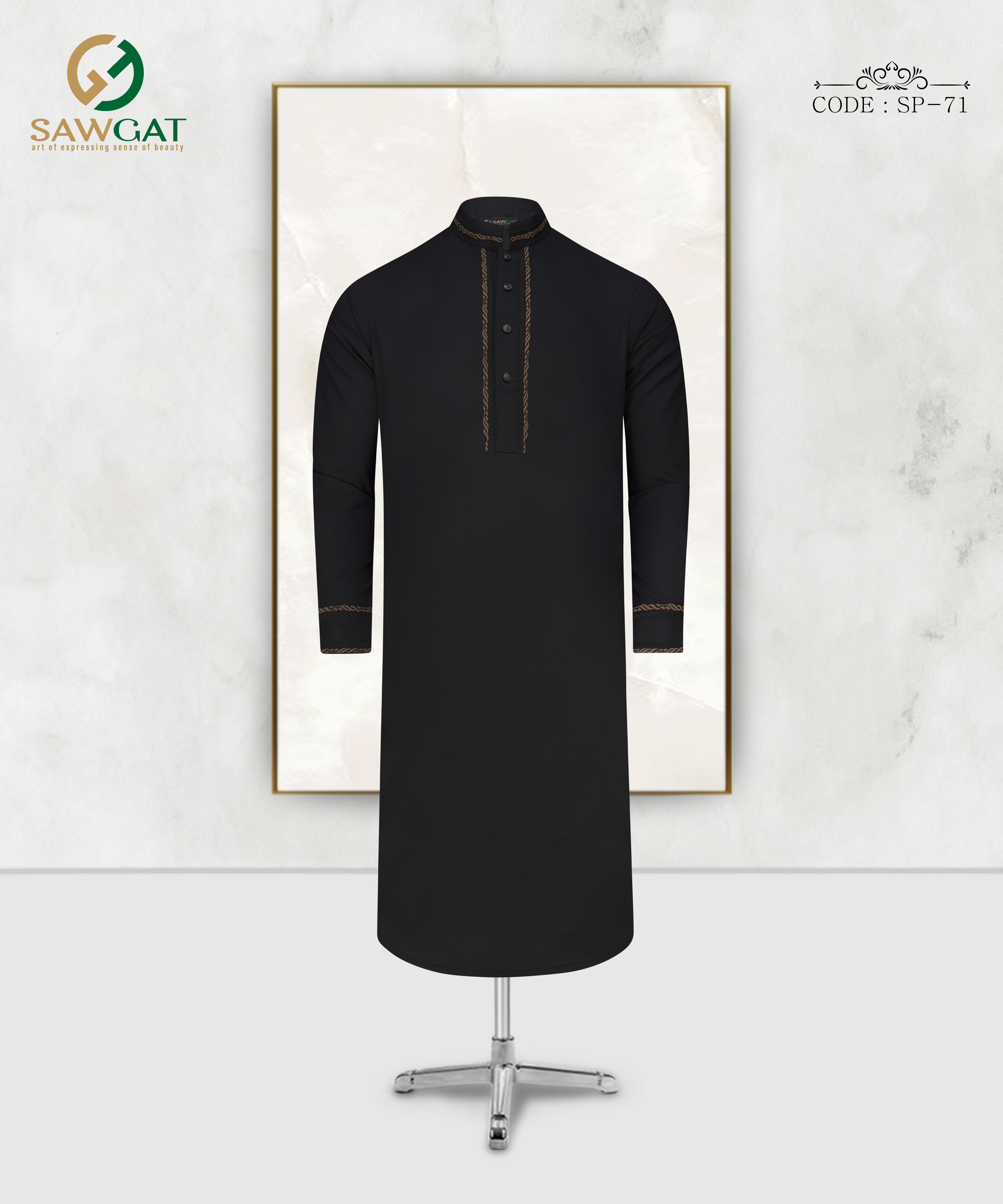 Black Slim Fit Panjabi