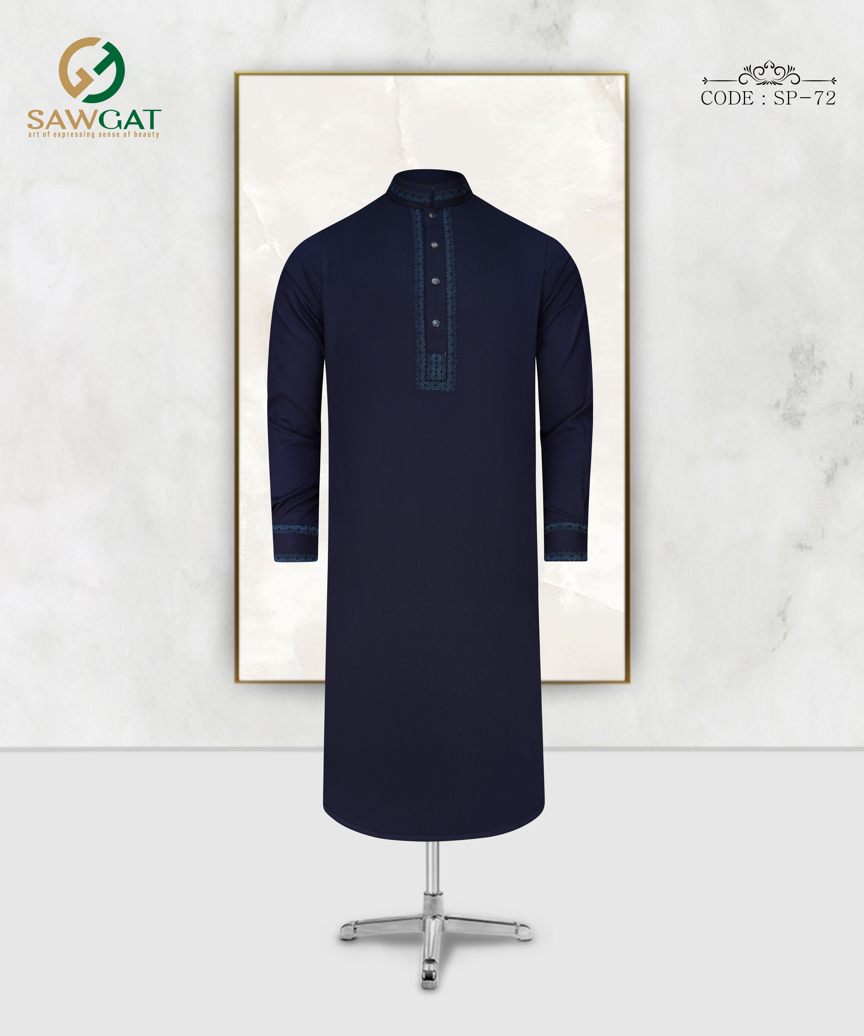 Navy Blue Slim Fit Panjabi